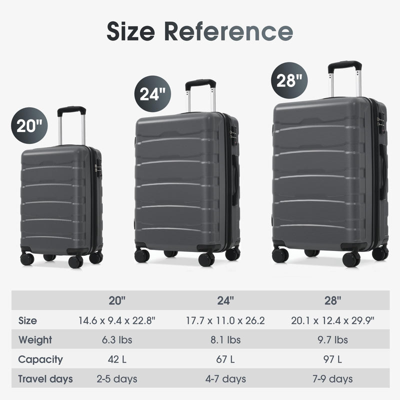 Merax 20 Inch Carry On Luggage, Expandable Hardshell Suitcase with Spinner Wheels TSA Lock, Lightweight Scratch - Resistant ABS for Weekend, Business Travel, Airline Approved