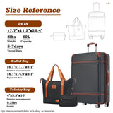 Merax 24 IN Luggage with Bags, Suitcase with Spinner Wheels, Vintage Expanded Luggage with TSA Lock Lightweight(Black)