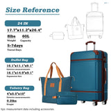 Merax 24 IN Luggage with Bags, Suitcase with Spinner Wheels, Vintage Expanded Luggage with TSA Lock Lightweight(Blue)