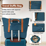 Merax 24 IN Luggage with Bags, Suitcase with Spinner Wheels, Vintage Expanded Luggage with TSA Lock Lightweight(Blue)