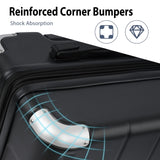 Merax 28 Inch Checked - Large Luggage with Wheels Aluminum Alloy Corner Hard Shell Suitcase TSA Luggage Suitcases for Travel Woman Men(Black)