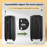 Merax 28 Inch Checked - Large Luggage with Wheels Aluminum Alloy Corner Hard Shell Suitcase TSA Luggage Suitcases for Travel Woman Men(Black)