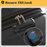 Merax 28 Inch Checked - Large Luggage with Wheels Aluminum Alloy Corner Hard Shell Suitcase TSA Luggage Suitcases for Travel Woman Men(Black)