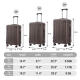 Merax 3 pcs/set in ABS Spinner Wheel Luggage Set, Carry on Suitcase