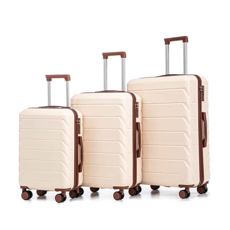 Merax 3 Piece ABS Hardshell Luggage Sets Spinner Wheel Suitcase Suit Case