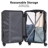 Merax 3 - Piece ABS Hardshell Suitcase Set – Lightweight, Tough & Scratch - Resistant, All Black Stripe