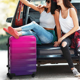 Merax 3 - Piece Luggage Set (20" 24" 28"), Gradient Color Hardshell Suitcases,Expandable For Up to 25% More Space, With Scratch - Resistant Surface, Four Multi - directional Wheels,100% PC,Purple and Pink