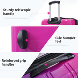Merax 3 - Piece Luggage Set (20" 24" 28"), Gradient Color Hardshell Suitcases,Expandable For Up to 25% More Space, With Scratch - Resistant Surface, Four Multi - directional Wheels,100% PC,Purple and Pink