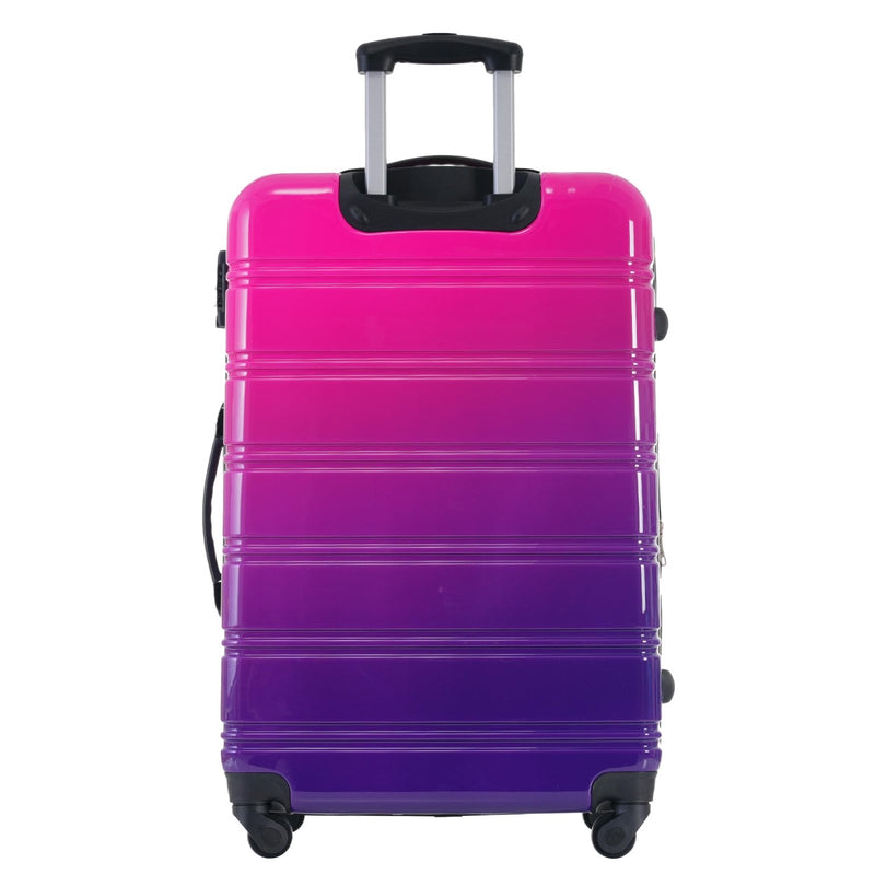 Merax 3 - Piece Luggage Set (20" 24" 28"), Gradient Color Hardshell Suitcases,Expandable For Up to 25% More Space, With Scratch - Resistant Surface, Four Multi - directional Wheels,100% PC,Purple and Pink