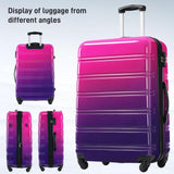 Merax 3 - Piece Luggage Set (20" 24" 28"), Gradient Color Hardshell Suitcases,Expandable For Up to 25% More Space, With Scratch - Resistant Surface, Four Multi - directional Wheels,100% PC,Purple and Pink