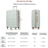 Merax 3 Piece Luggage Set ABS Hardshell Lightweight Suitcase Sets Spinner Wheels Suitcase with TSA Lock, 20" 24" 28", Green Brown