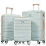 Merax 3 Piece Luggage Set Premium ABS Hardshell Lightweight Suitcase Sets Spinner Wheels Suitcase with TSA Lock, 20 Inch Airline Certified Carry-on Luggage, 20