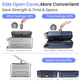 Merax 3 Piece Luggage Sets, Expandable Carry On Luggage with TSA Lock Airline Approved, PC Hard Shell and Lightweight Suitcase with Front Pocket and Spinner Wheels, Silver