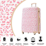 Merax 3 Piece Luggage Sets, Hardside Expandable Luggages Spinner Leopard Suitcase with TSA Lock Lightweight Rolling Carry on Luggage 20inch 24inch 28inch,Pink Leopard