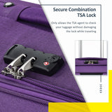 Merax 3 Piece Softside Luggage Set, Upright Spinner Softsehll Lightweight Suitcase Travel Set with Spinner Wheels and TSA Lock, Purple
