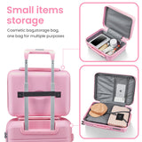 Merax 4 Piece Luggage Set, PP Lightweight Expandable Suitcase with Spinner Wheels and TSA Lock, 14”20”24”28”, Pink