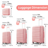 Merax 4 Piece Luggage Sets, Hard Shell Lightweight TSA Lock Carry on Expandable Suitcase with Spinner Wheels Travel Set for Men Women, 14”20”24”28”, Black