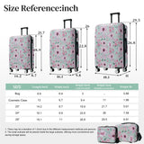 Merax 5 Piece Luggage Set Travel Suitcase, Lightweight Printed Hardshell Suitcases with Carry - On, Double Spinner Wheels and Lock, 8" 14" 20" 24" 28" (Green & Pink Flower)