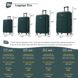 Merax 6 Piece Luggage Set, Hardshell Suitcase Set with Double Spinner Wheels, Lightweight Luggage with Handle Password Lock.16 20" 24" 28"(Dark Green)