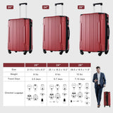 Merax Carry - On Luggage 22x14x9 airline approved, Hardshell ABS Suitcase with Spinner Wheels, TSA Lock, Lightweight Durable 20 Inch Travel Luggage for Men Women(Red)