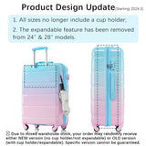 Merax Hard Shell Luggage Set 3 Piece Spinner Suitcase with Usb Airline Approved Carry On 20 Inch ABS+PC Suitcase Side Hook Luggage Lightweight Checked Baggage set, Purple and Pink, 20"+ 24"+ 28"
