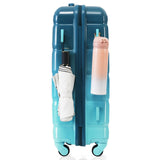 Merax Hard Shell Luggage Set 3 Piece Spinner Suitcase with Usb Airline Approved Carry On 20 Inch ABS+PC Suitcase Side Hook Luggage Lightweight Checked Baggage set, Gradient Aqua, 20"+ 24"+ 28"