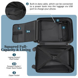 Merax Hardshell Luggage Set - 5 Piece Set - 20" Carry - On, 24” & 28” Checked Luggage Set with 360° Spinner Wheels,Expandable Suitcases for Extended Travel,Durable ABS Shell, Blue