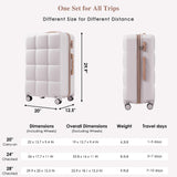 Merax Hardshell Luggage Sets 3 Pieces 4 Spinner Wheel with USB Port Ice Grey, 20/24/28 Inch