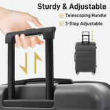 Merax Hardshell Luggage Sets 6 Piece with 2 Bags,Carry on Suitcase with Handle Password Lock Double Spinner Wheels, Lightweight 16"+20"+24"+28" Luggages, Black