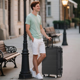 Merax Hardshell Luggage Sets 6 Piece with 2 Bags,Carry on Suitcase with Handle Password Lock Double Spinner Wheels, Lightweight 16"+20"+24"+28" Luggages, Black