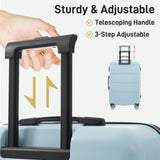Merax Hardshell Luggage Sets 6 Piece with 2 Bags,Carry on Suitcase with Handle Password Lock Double Spinner Wheels, Lightweight 16"+20"+24"+28" Luggages, Light Blue