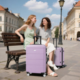 Merax Hardshell Luggage Sets 6 Piece with 2 Bags,Carry on Suitcase with Handle Password Lock Double Spinner Wheels, Lightweight 16"+20"+24"+28" Luggages, Pink Purple