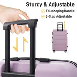 Merax Hardshell Luggage Sets 6 Piece with 2 Bags,Carry on Suitcase with Handle Password Lock Double Spinner Wheels, Lightweight 16"+20"+24"+28" Luggages, Pink Purple