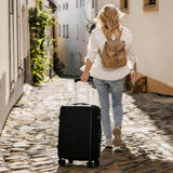 Merax Hardside Luggage Set 5 Piece with Bags,20IN Half - opening Carry on Luggage with USB Port, Expandable 24IN 28IN Luggage with Double Spinner Wheels TSA Lock, Black