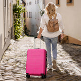 Merax Hardside Luggage Set 5 Piece with Bags,20IN Half - opening Carry on Luggage with USB Port, Expandable 24IN 28IN Luggage with Double Spinner Wheels TSA Lock, Hot Pink