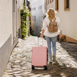 Merax Hardside Luggage Set 5 Piece with Bags,20IN Half - opening Carry on Luggage with USB Port, Expandable 24IN 28IN Luggage with Double Spinner Wheels TSA Lock, Rose Pink