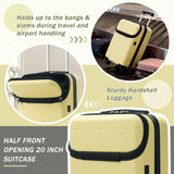 Merax Hardside Luggage Set 5 Piece with Bags,20IN Half - opening Carry on Luggage with USB Port, Expandable 24IN 28IN Luggage with Double Spinner Wheels TSA Lock, Yellow