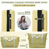Merax Hardside Luggage Set 5 Piece with Bags,20IN Half - opening Carry on Luggage with USB Port, Expandable 24IN 28IN Luggage with Double Spinner Wheels TSA Lock, Yellow