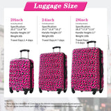 Merax Leopard Print Luggage Sets, 3 Piece Durable Suitcase Set with Spinner Wheels,Large Checked Travel Suitcases and Carry On Travel Luggage, 100% PC, TSA Lock,Hot Pink(20in/24in/28in)