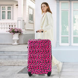 Merax Leopard Print Luggage Sets, 3 Piece Durable Suitcase Set with Spinner Wheels,Large Checked Travel Suitcases and Carry On Travel Luggage, 100% PC, TSA Lock,Hot Pink(20in/24in/28in)