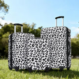 Merax Leopard Print Luggage Sets, 3 Piece Expandable Suitcase Set with Spinner Wheels,Large Checked Travel Suitcases and Carry On Travel Luggage, 100% PC, TSA Lock,White+Black(20in/24in/28in)