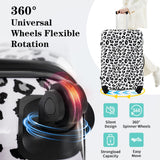 Merax Leopard Print Luggage Sets, 3 Piece Expandable Suitcase Set with Spinner Wheels,Large Checked Travel Suitcases and Carry On Travel Luggage, 100% PC, TSA Lock,White+Black(20in/24in/28in)