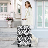 Merax Leopard Print Luggage Sets, 3 Piece Expandable Suitcase Set with Spinner Wheels,Large Checked Travel Suitcases and Carry On Travel Luggage, 100% PC, TSA Lock,White+Black(20in/24in/28in)