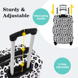 Merax Leopard Print Luggage Sets, 3 Piece Expandable Suitcase Set with Spinner Wheels,Large Checked Travel Suitcases and Carry On Travel Luggage, 100% PC, TSA Lock,White+Black(20in/24in/28in)