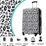 Merax Leopard Print Luggage Sets, 3 Piece Expandable Suitcase Set with Spinner Wheels,Large Checked Travel Suitcases and Carry On Travel Luggage, 100% PC, TSA Lock,White+Black(20in/24in/28in)