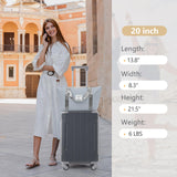 Merax Luggage Set 3 Piece, 20 Inch Carry on Spinner Suitcase with Corner Guards, Lightweight Durable, Airline Approved for Business or Weekend Travel