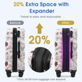 Merax Luggage Set 3 Piece Expandable Hardshell Suitcases with Spinner Wheels TSA Lock Lightweight Glossy Carry On Checked Travel Luggage 20/24/28