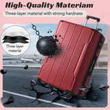 Merax Luggage Set 3 Piece Expandable Lightweight Spinner Suitcase with Corner Guards (Red.)