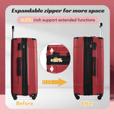 Merax Luggage Set 3 Piece Expandable Lightweight Spinner Suitcase with Corner Guards (Red.)