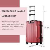 Merax Luggage Set 3 Piece Expandable Lightweight Spinner Suitcase with Corner Guards (Red.)